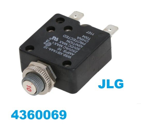 4360069 JLG CIRCUIT BREAKER 10 AMPS 90401-05460 MITSUBISHI - RESETABLE -