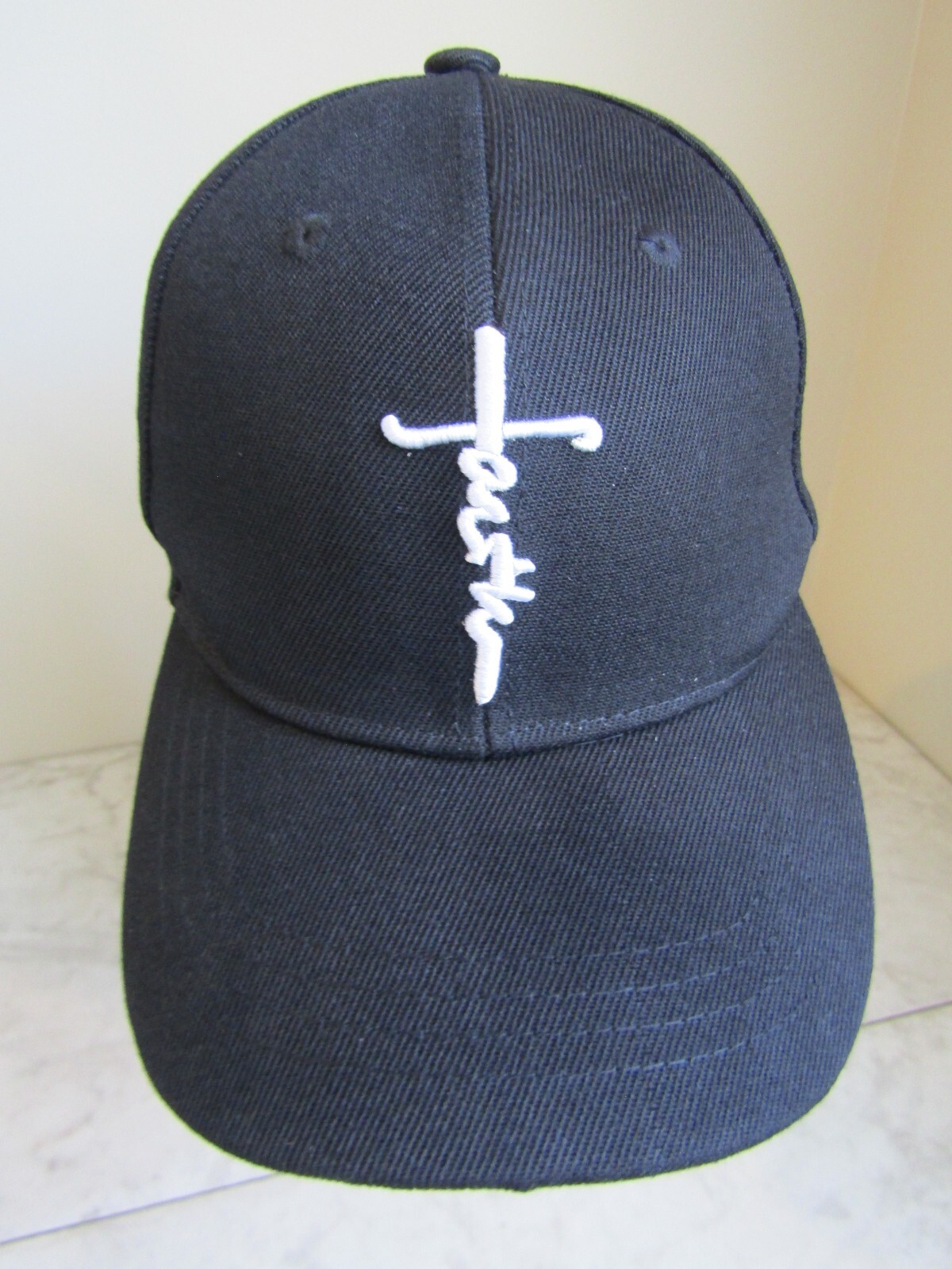 NWT Faith Embroidered Black Polyester Baseball Trucker Hat OSFM