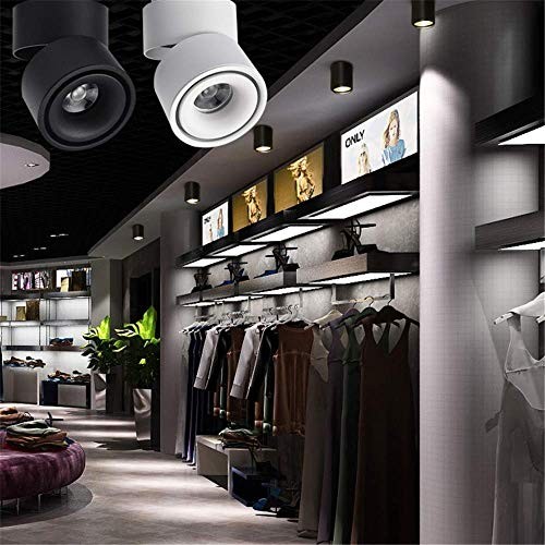 LED Ceiling Spotlight - Wall Light 360°Adjustable 3000K（warm light） Black