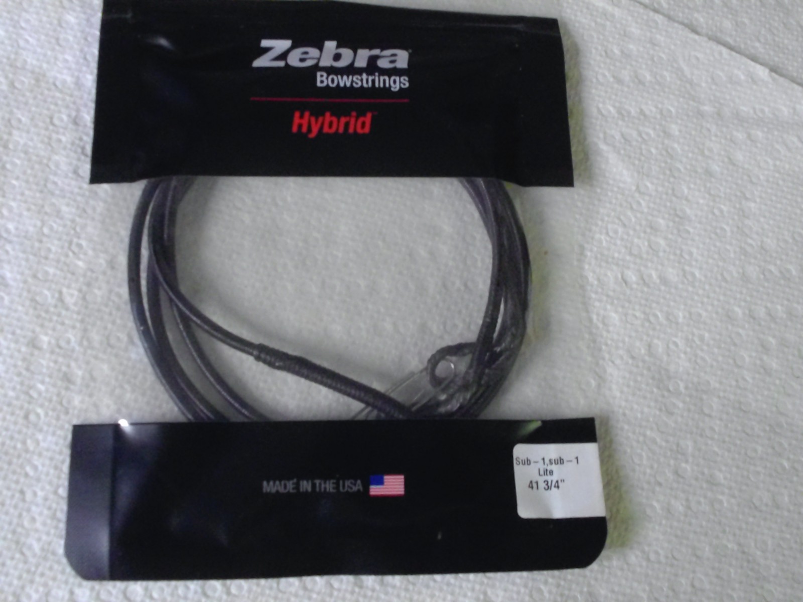 Zebra Hybrid Bowstring 41 3/4 SUB-1,SUB-1 LITE Black/Black