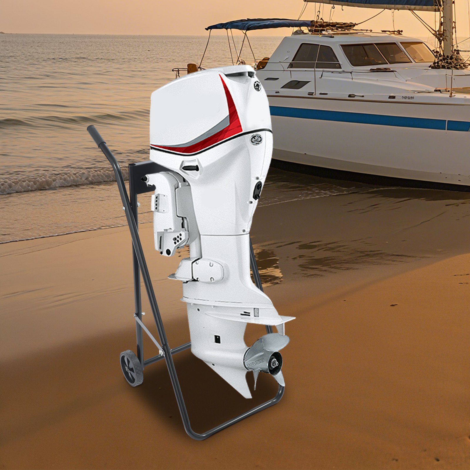 Heavy Duty Outboard Boat Motor Stand Carrier Cart Dolly Trolley Transport Stand