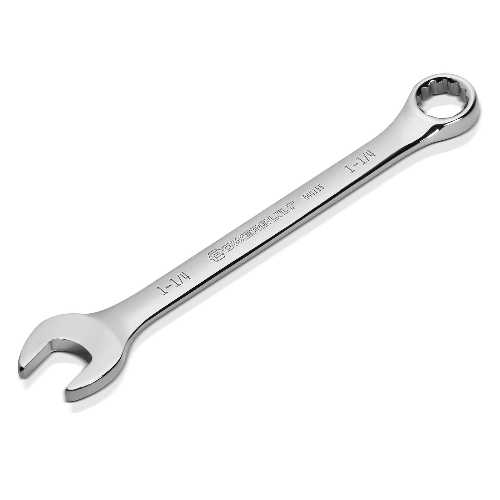 Powerbuilt 1-1/4 inch SAE Combination Wrench, 12 Point Double 1-1/4", Silver