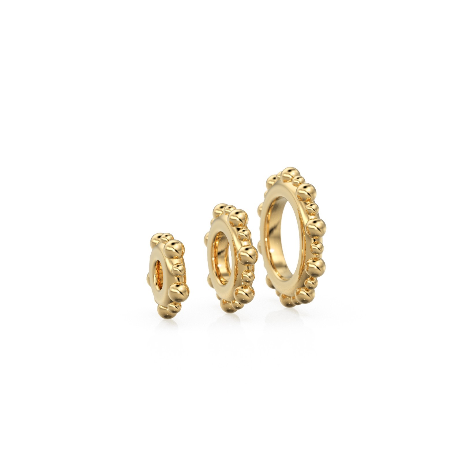 Milgrain 18k Solid Gold Spacer Beads Round Rondelle Jewelry Findings 6,8,10mm