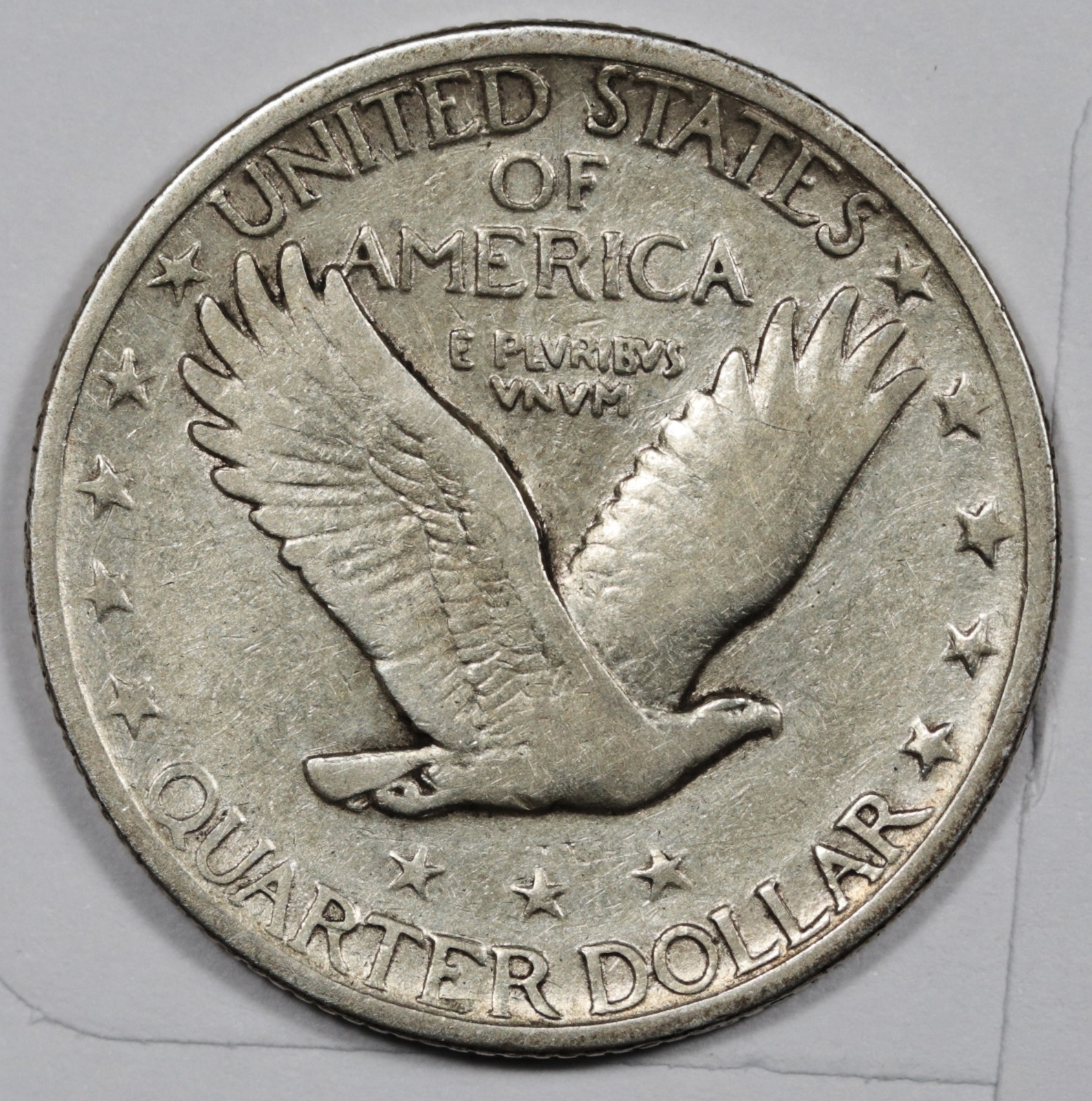 1919-s Standing Liberty Quarter. Error. Clashed "E". VF. 207634