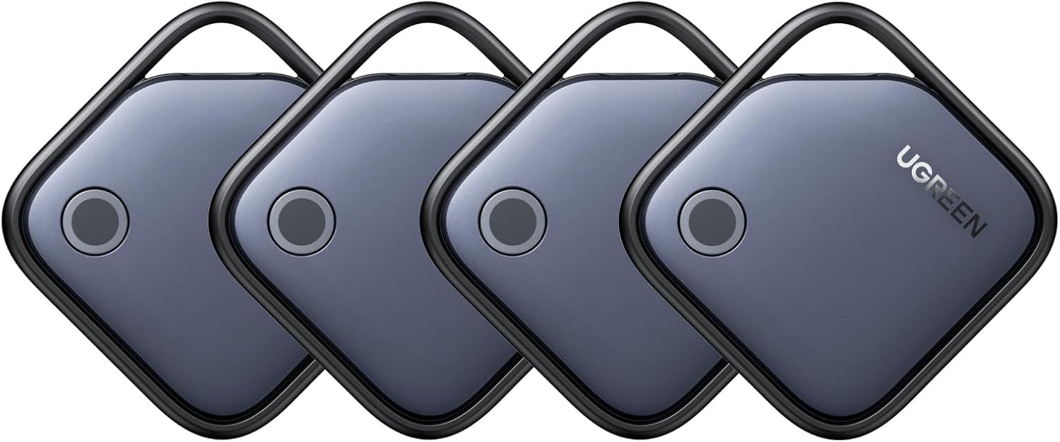 UGREEN FineTrack Air Tracker Tags 4 Pack, 2- Replaceable Battery Bluetooth