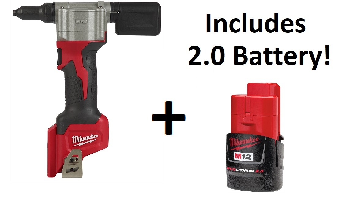 Milwaukee 2550-20 M12 12 Volt Rivet Gun Bare Tool Only With 2.0 Battery!
