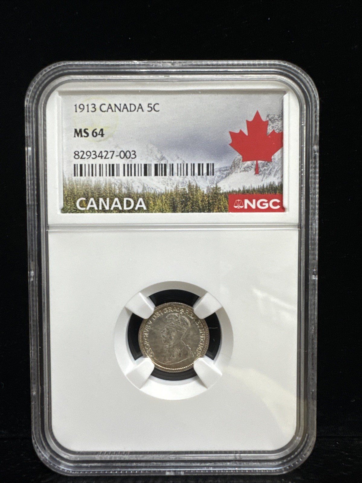 1913 CANADA 5C NGC MS64