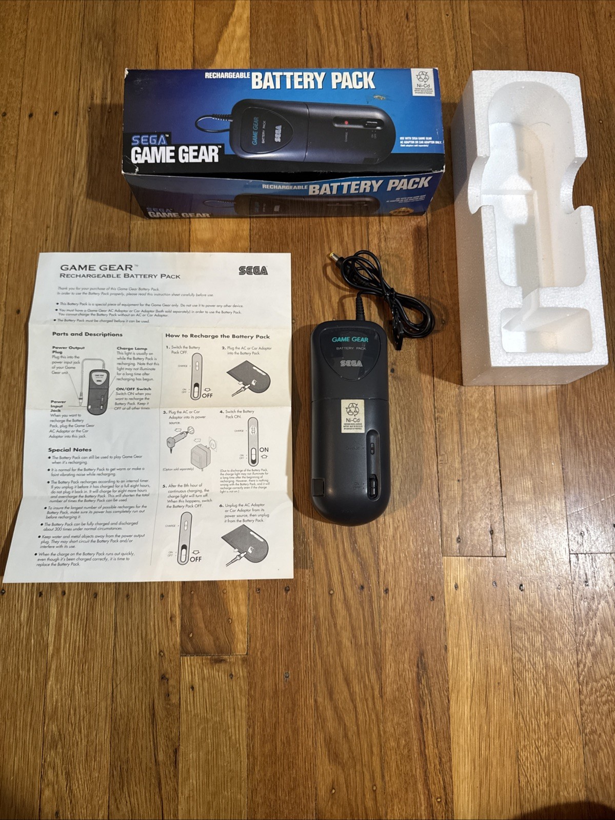 Vtg Official Sega Game Gear Rechargeable Battery Pack MK-2118 OEM NEW Open Box