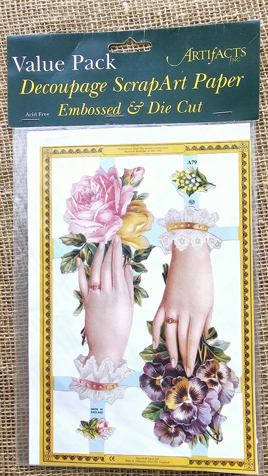 New 1990s Artifacts Victorian Embossed Die Cuts New In Package 8 Sheets 6"x9"