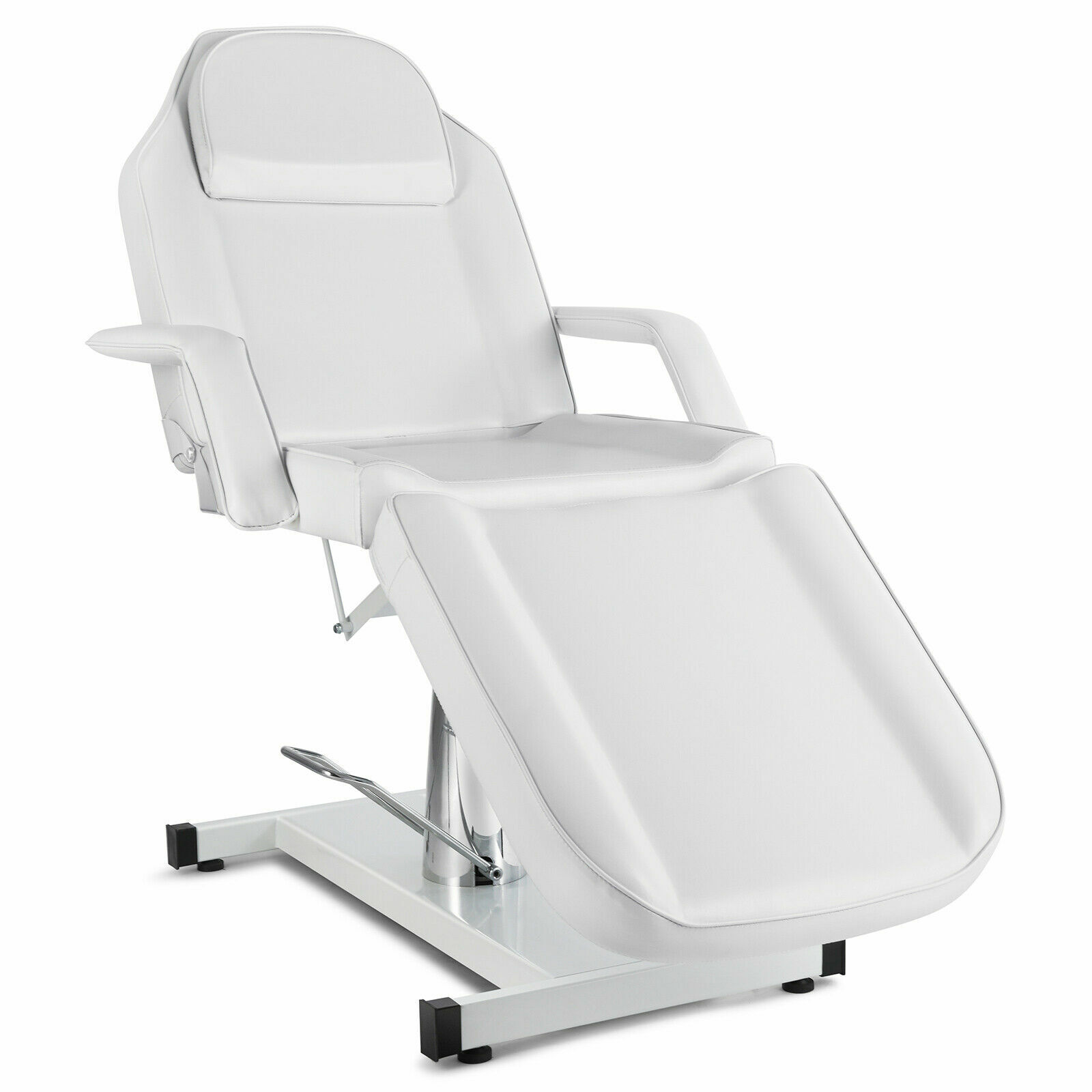 360° Swivel Hydraulic White Massage Bed Table Barber Chair Tattoo Salon Chair