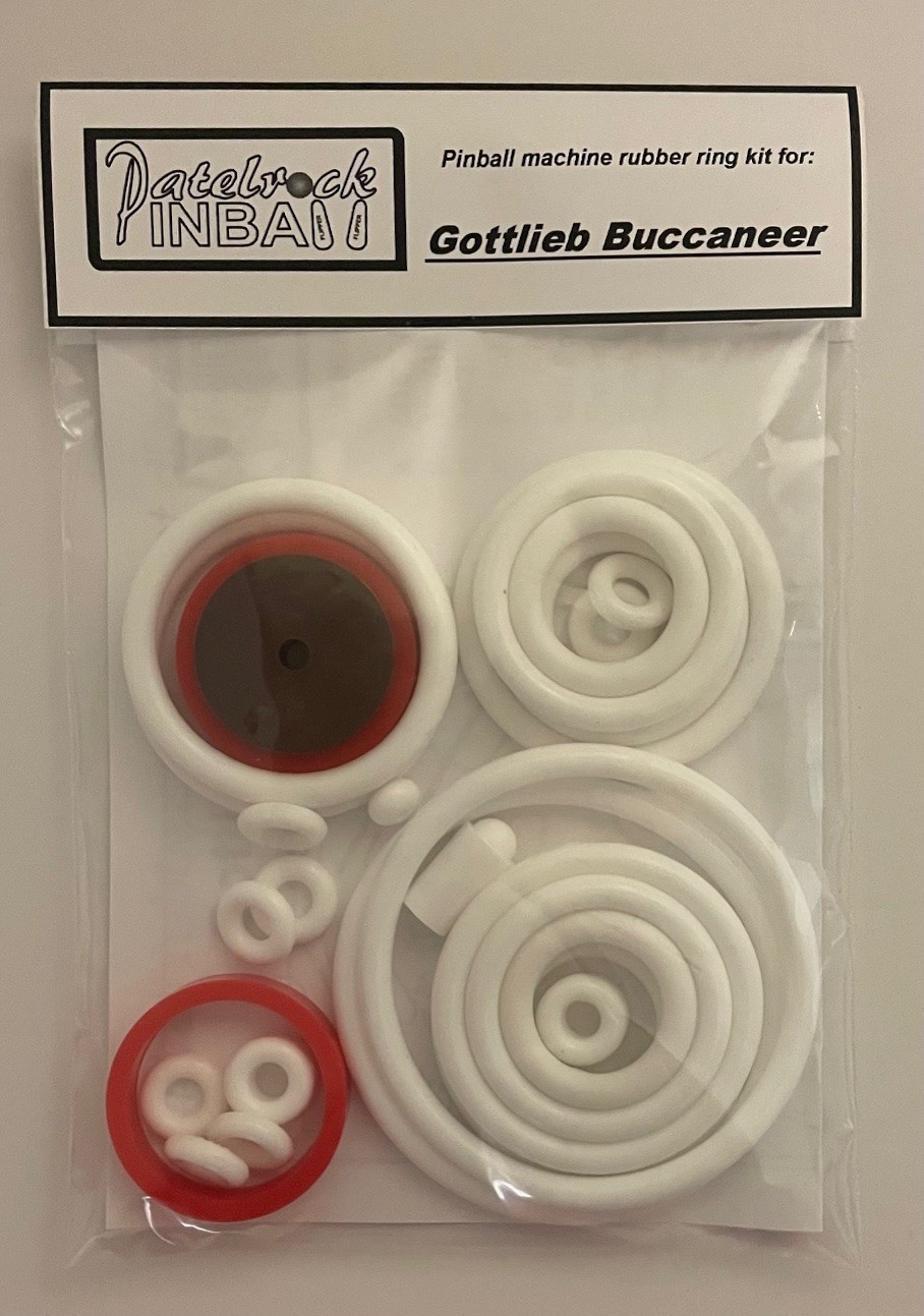 1976 Gottlieb Buccaneer Pinball Machine Rubber Ring Kit