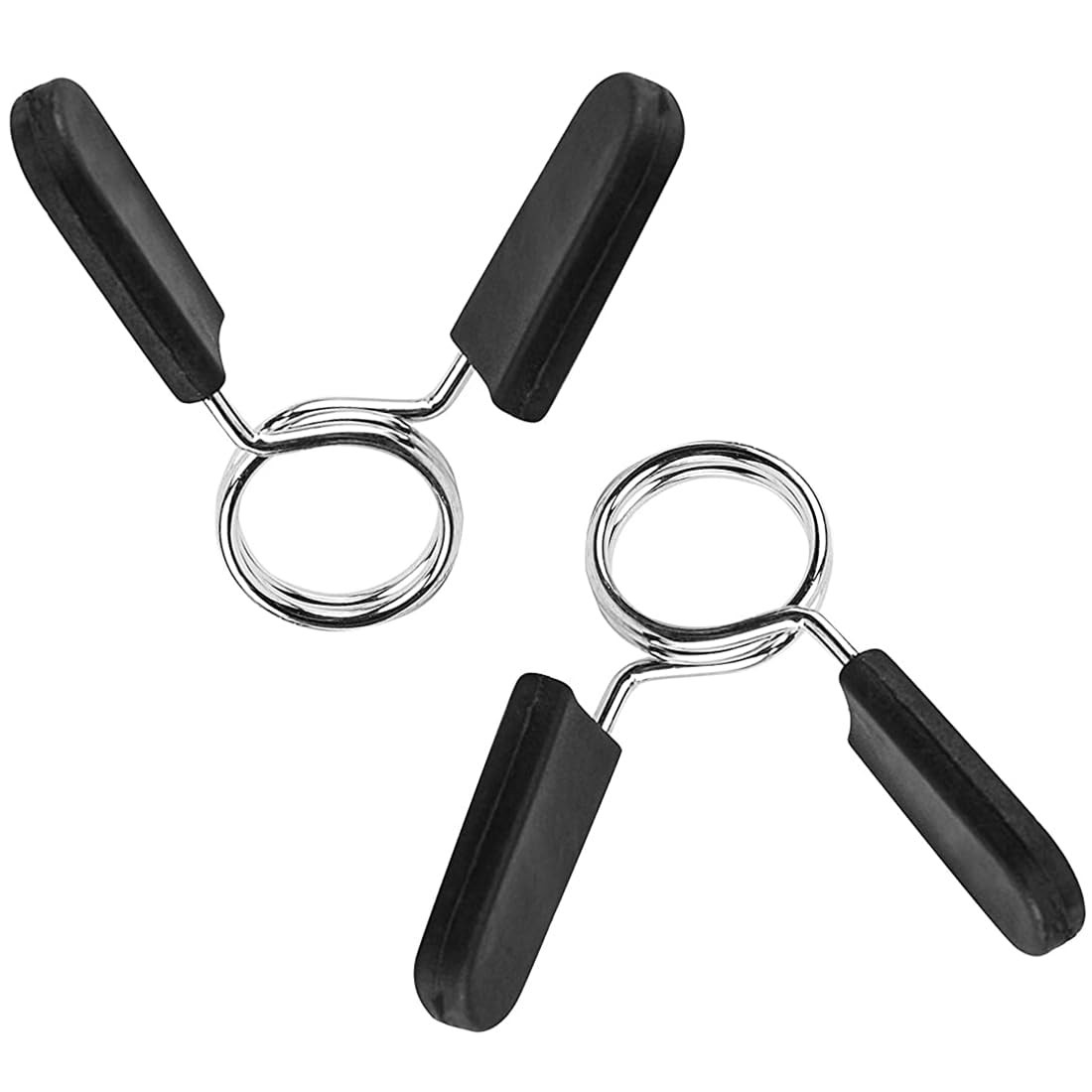EastyGold Barbell Clamps Dumbbell Spring Clip Circlip black and silver