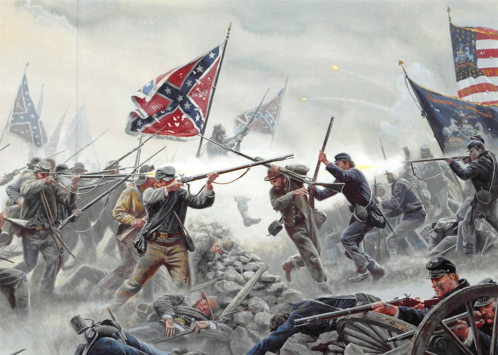5X7 MORT KUNSTLER~HIGH TIDE~PICKETT'S CHARGE~CIVIL WAR