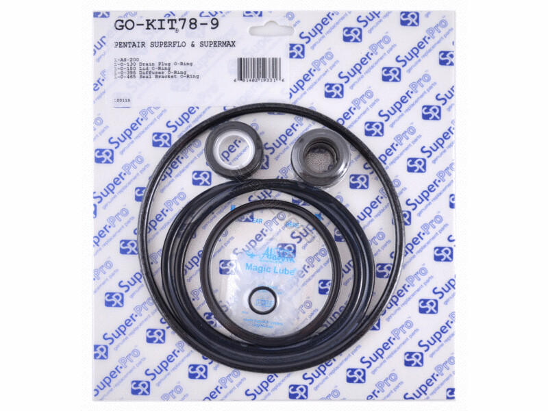 Pentair SuperFLo, SuperMax Pool Pump Go-Kit78-9  Repair O-Ring Kit Gasket