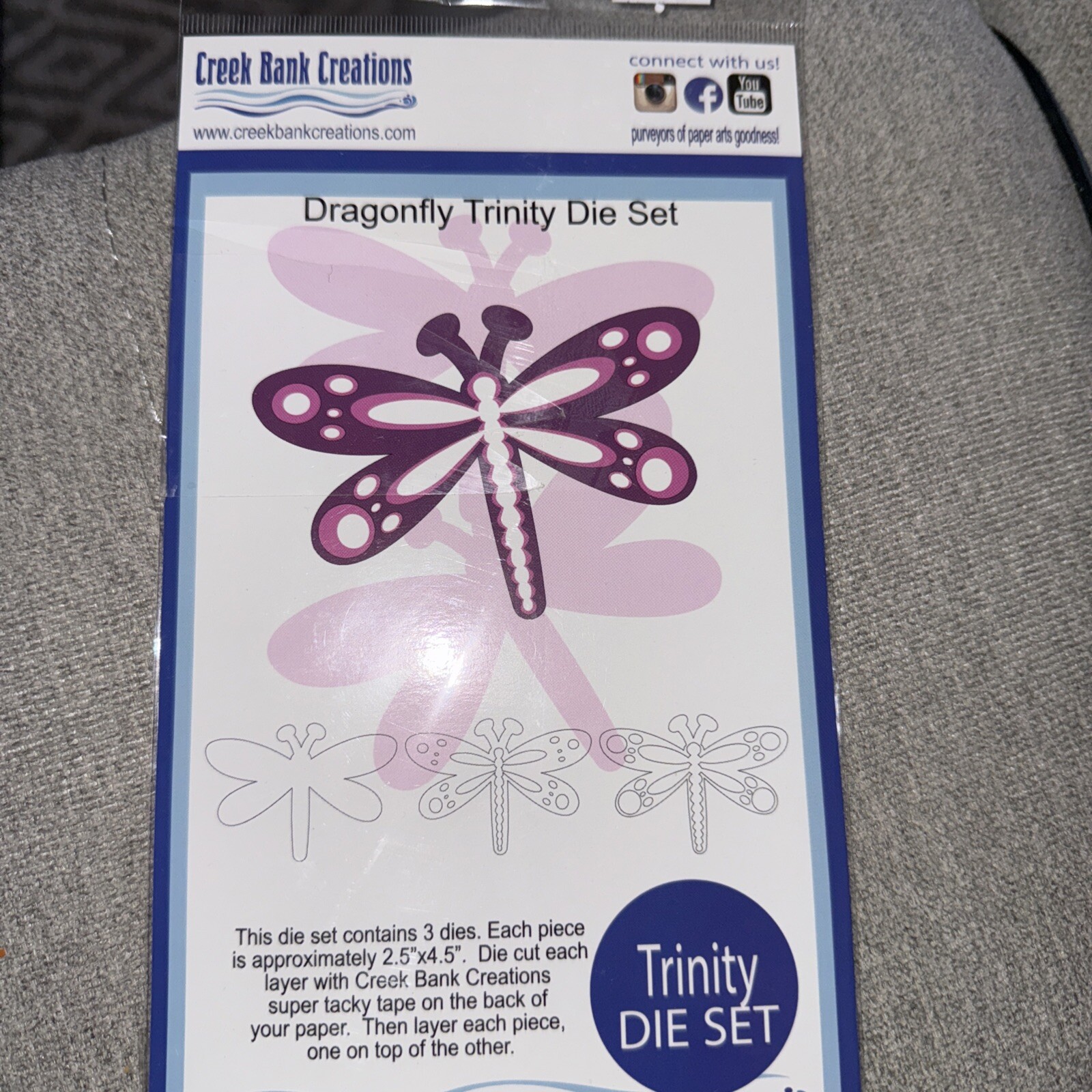 Creek Bank Creations Dragonfly Trinity Die Set  NEW