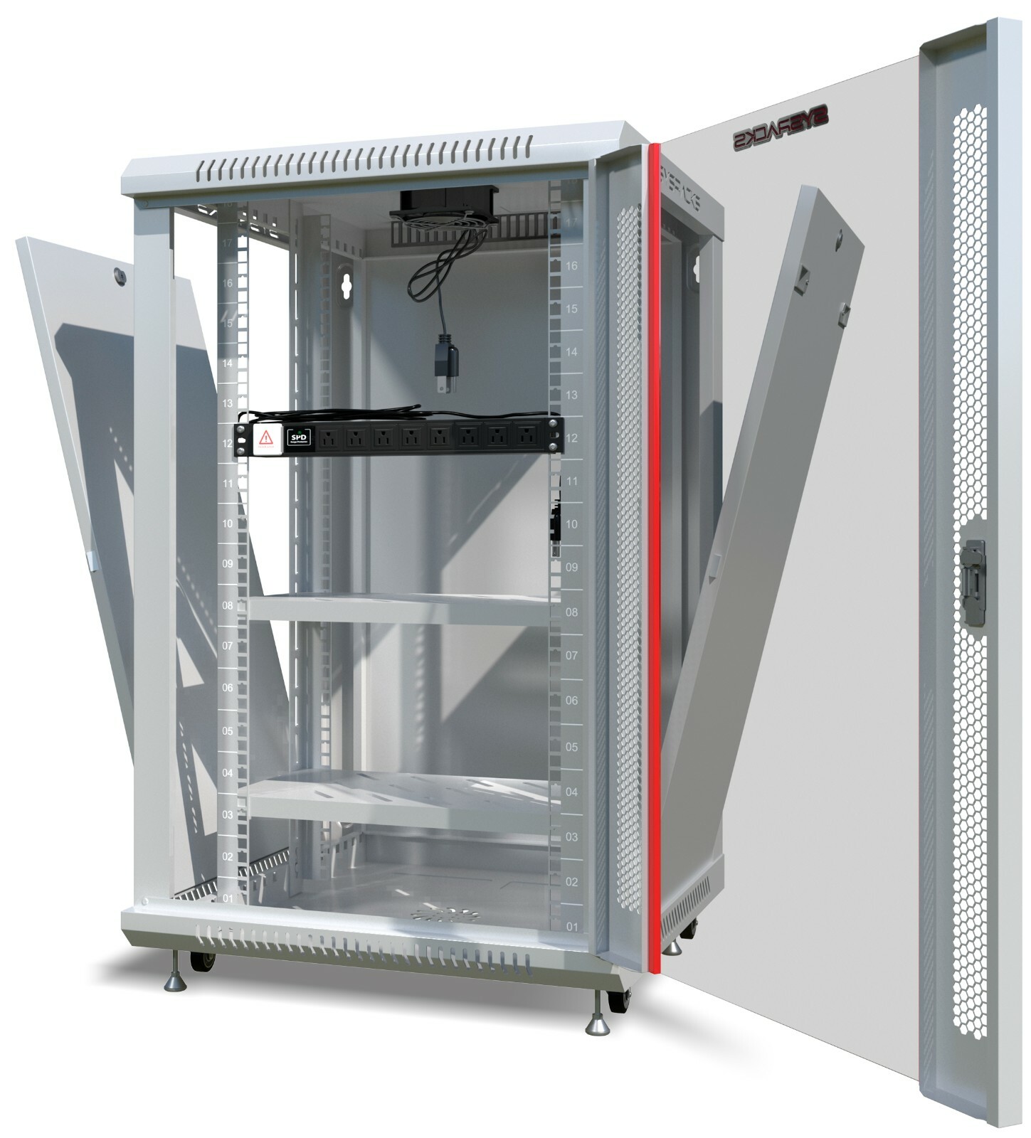 18U Wall Mount Server Rack Data Enclosure Network Cabinet GRAY IT 24" Depth