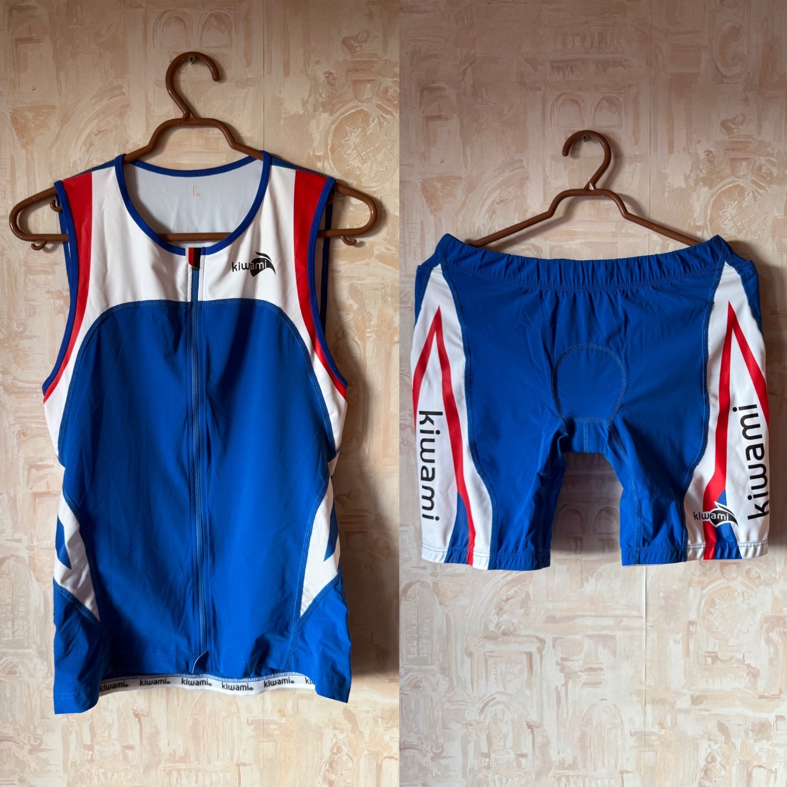 Kiwami Mens Triathlon Suit - Size L-XL Royal Red & Blue