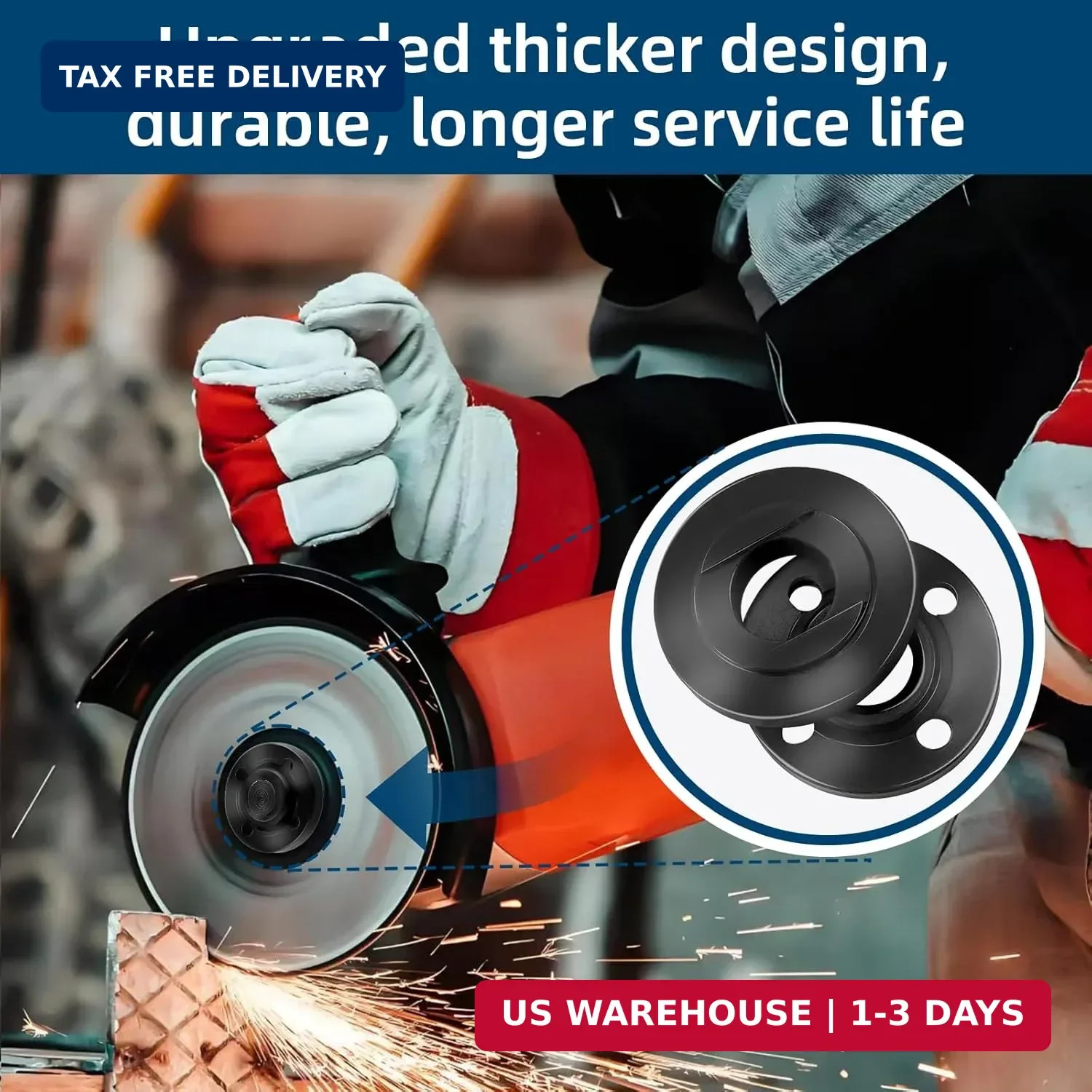 7PCS Angle Grinder Nut & Flange Set - Compatible with Dewalt, Milwaukee, Bosch