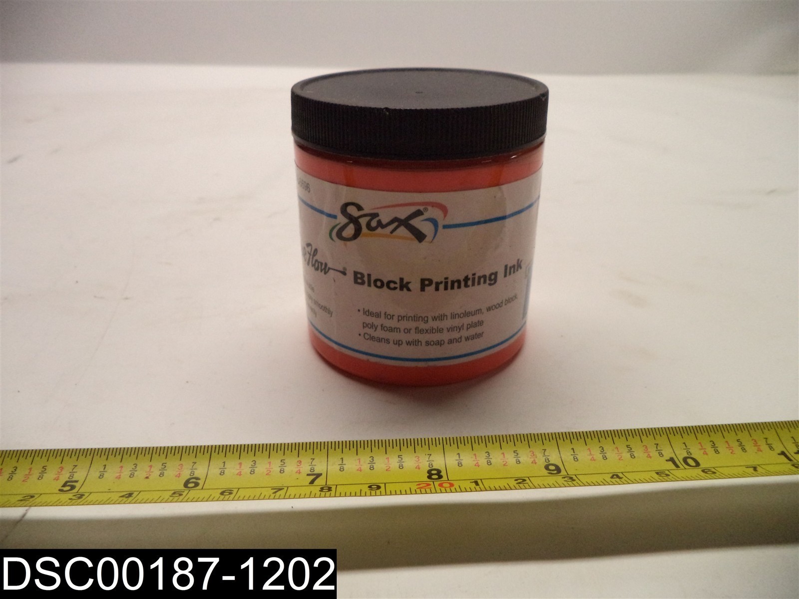 QTY=8 oz. Sax True Flow Water Soluble Orange Block Printing Ink