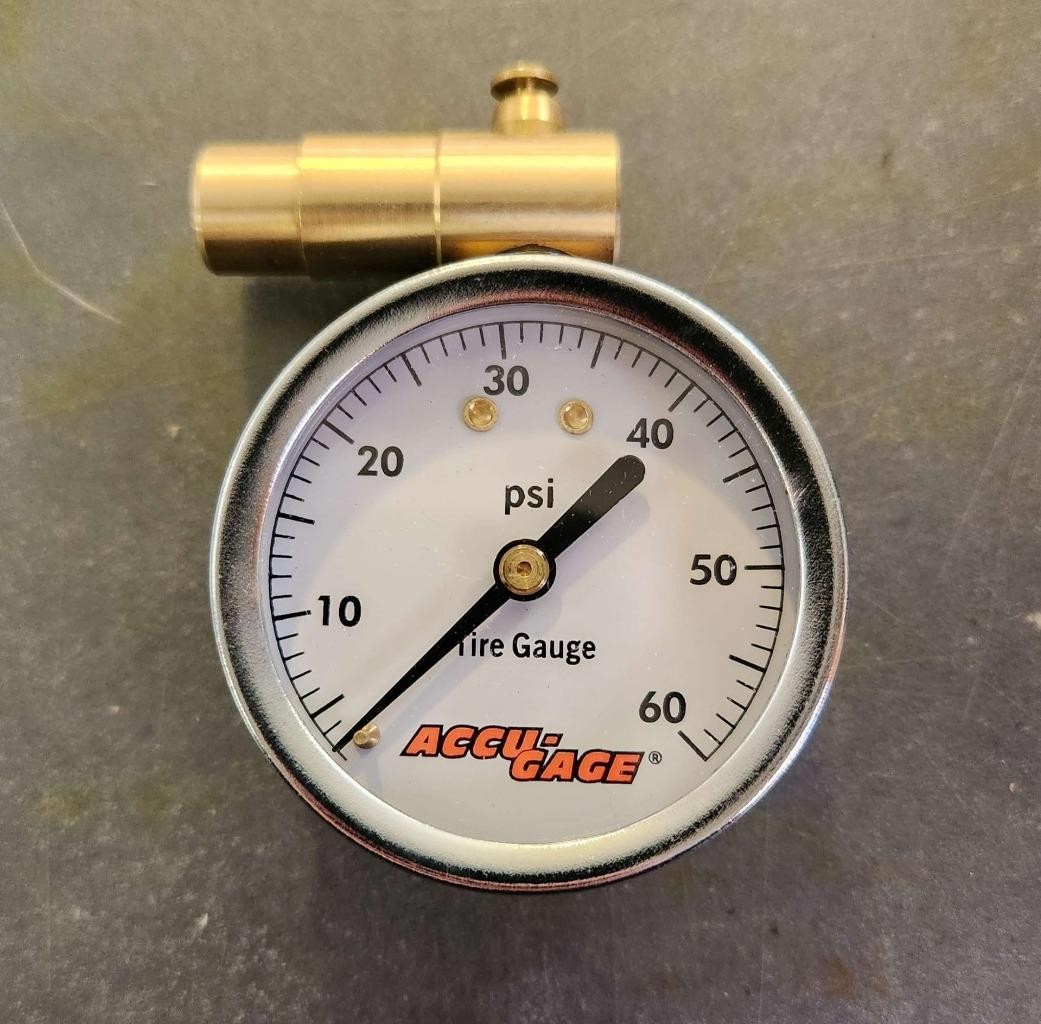 Meiser Accu-Gage 0-60psi Presta-Valve Dial Air-Pressure Gauge OPEN PACKAGE