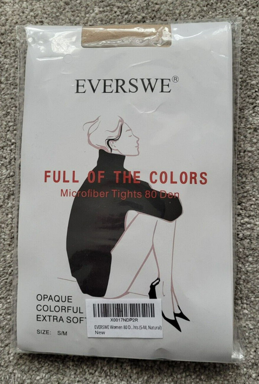 Everswe Microfiber 80 Denier Tights - Natural - Size S/M