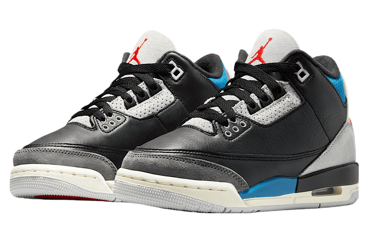 Nike Air Jordan 3 Retro GS Rare Air Black Blue Red IB8968-004 Nby Kid's Women's