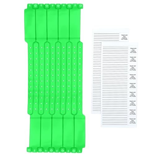 10 Count, Safety ID Wristbands with Paper Inserts, Secure Snap, Green