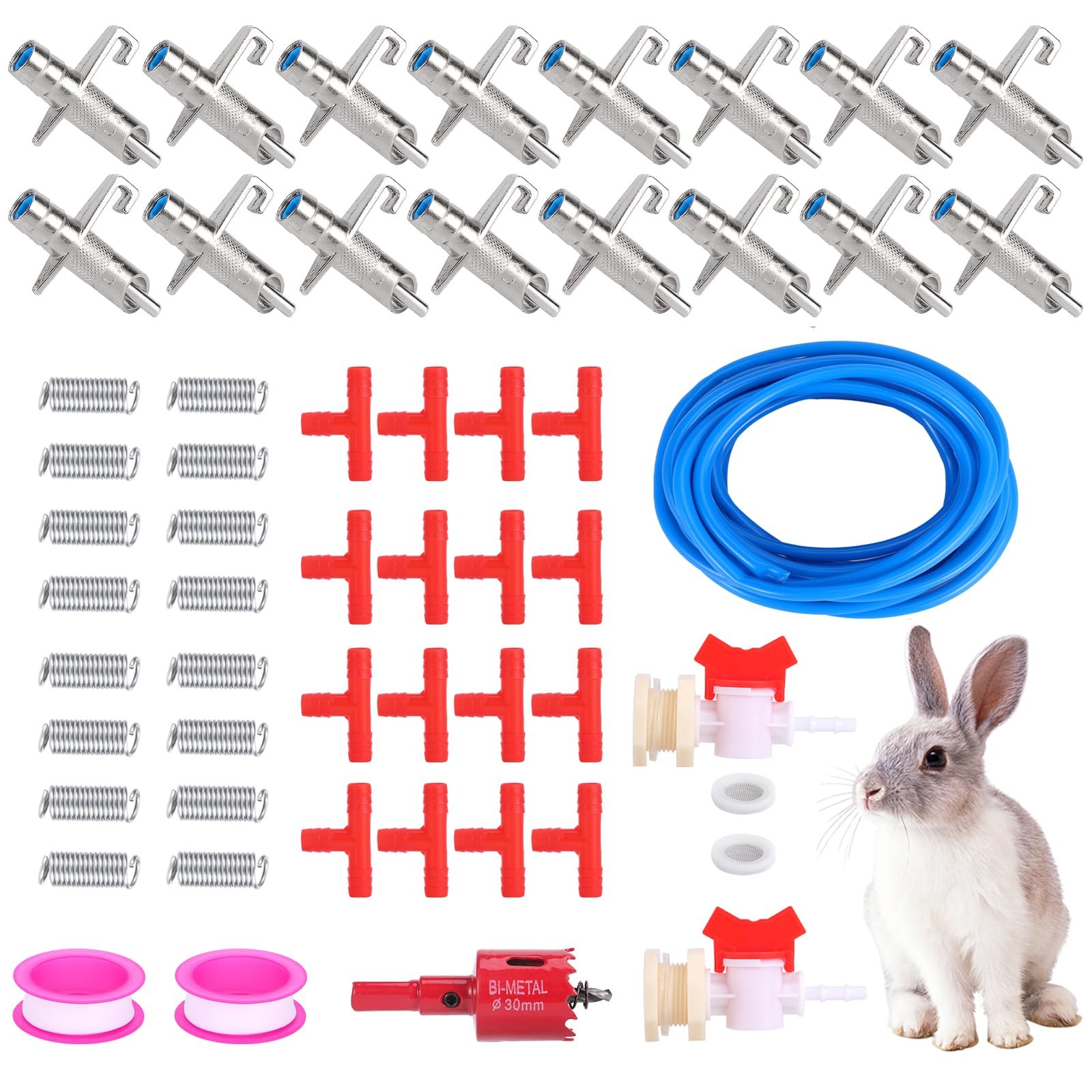 Automatic Rabbit Watering System 16PC Rabbit Waterer Kit