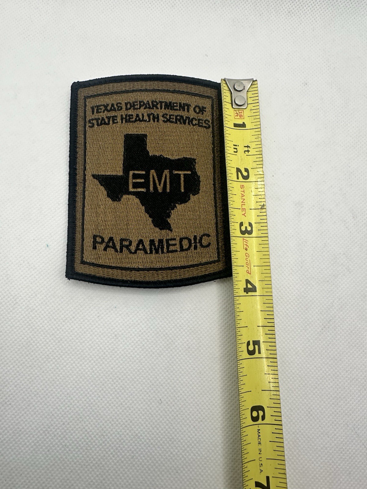 Texas Paramedic Patch Green Tactical Shoulder Size Hook Back Type