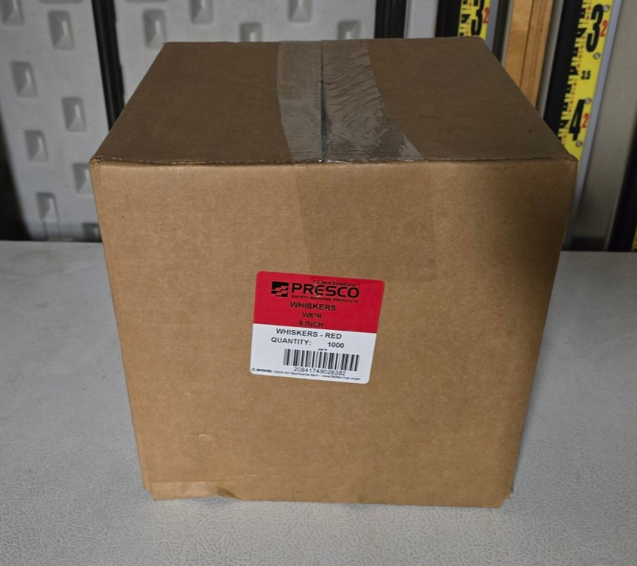 PRESCO / Whiskers - RED - 6 Inch - 1000-Count - NIB