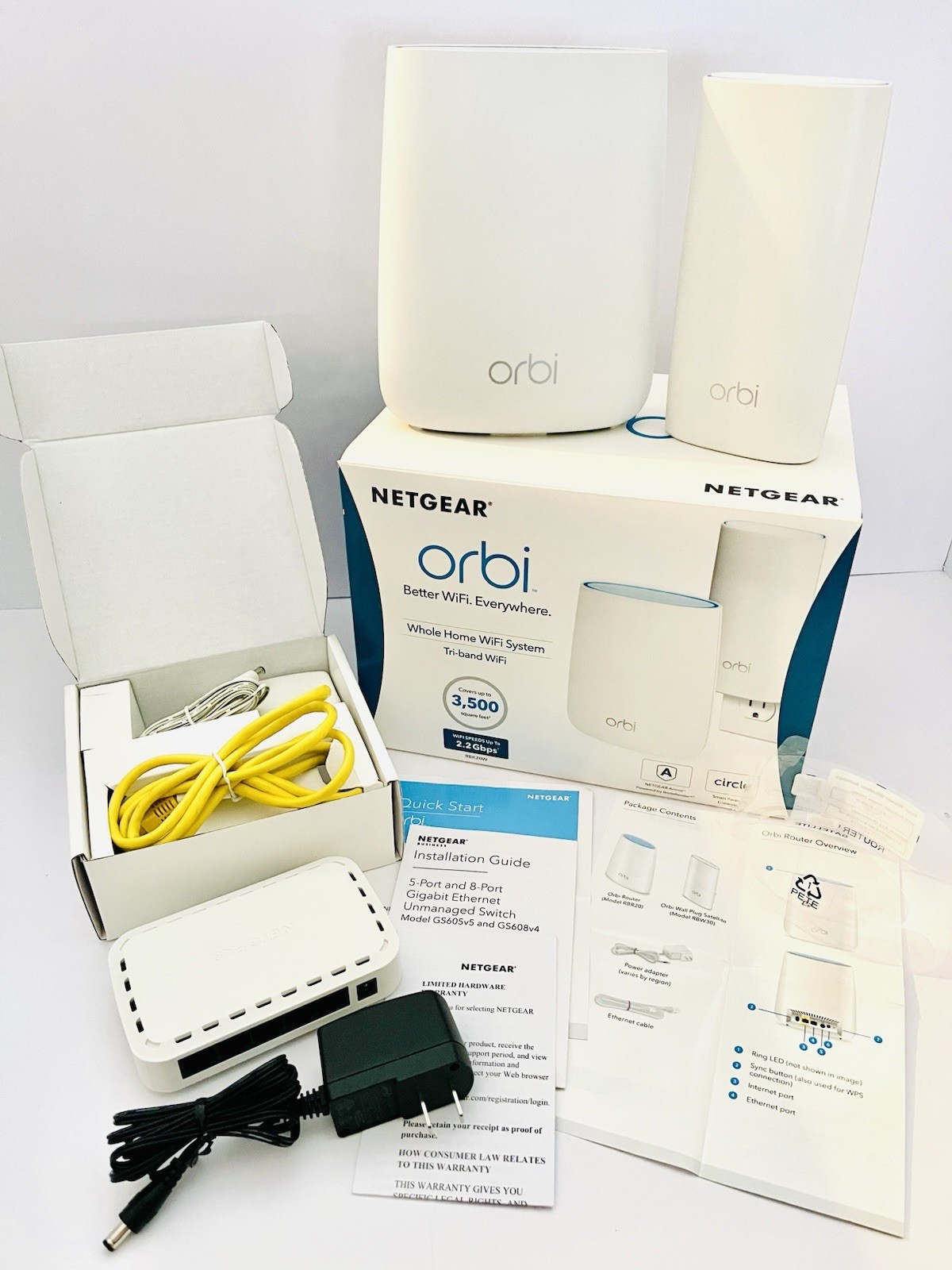 NETGEAR Orbi AC2200 Tri-Band Wi-Fi System - RBK20W-100NAS