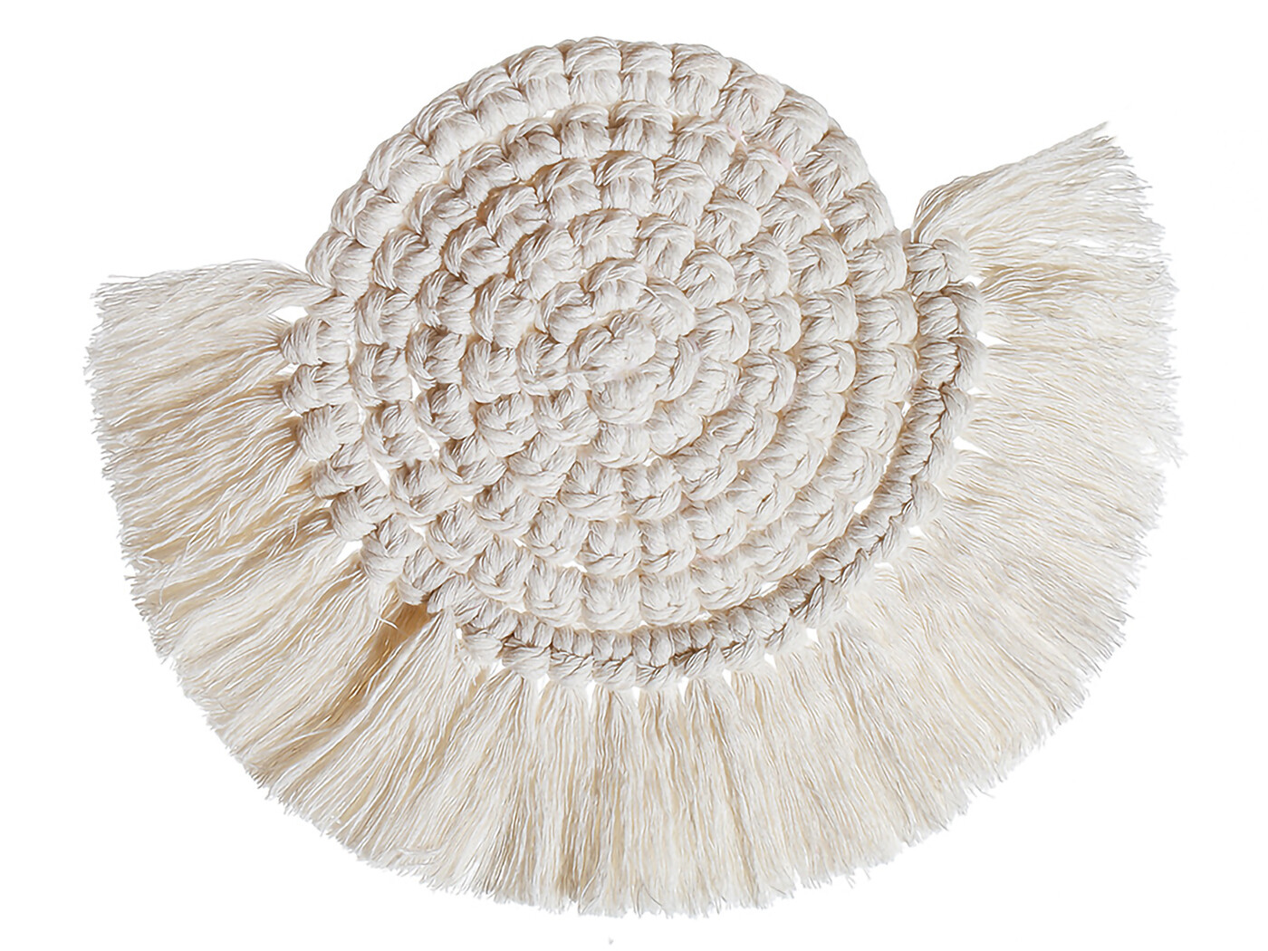 2PCS Solid Tassel Knitted Weave Table Cotton Candle Coffee Cup Mat Coaster