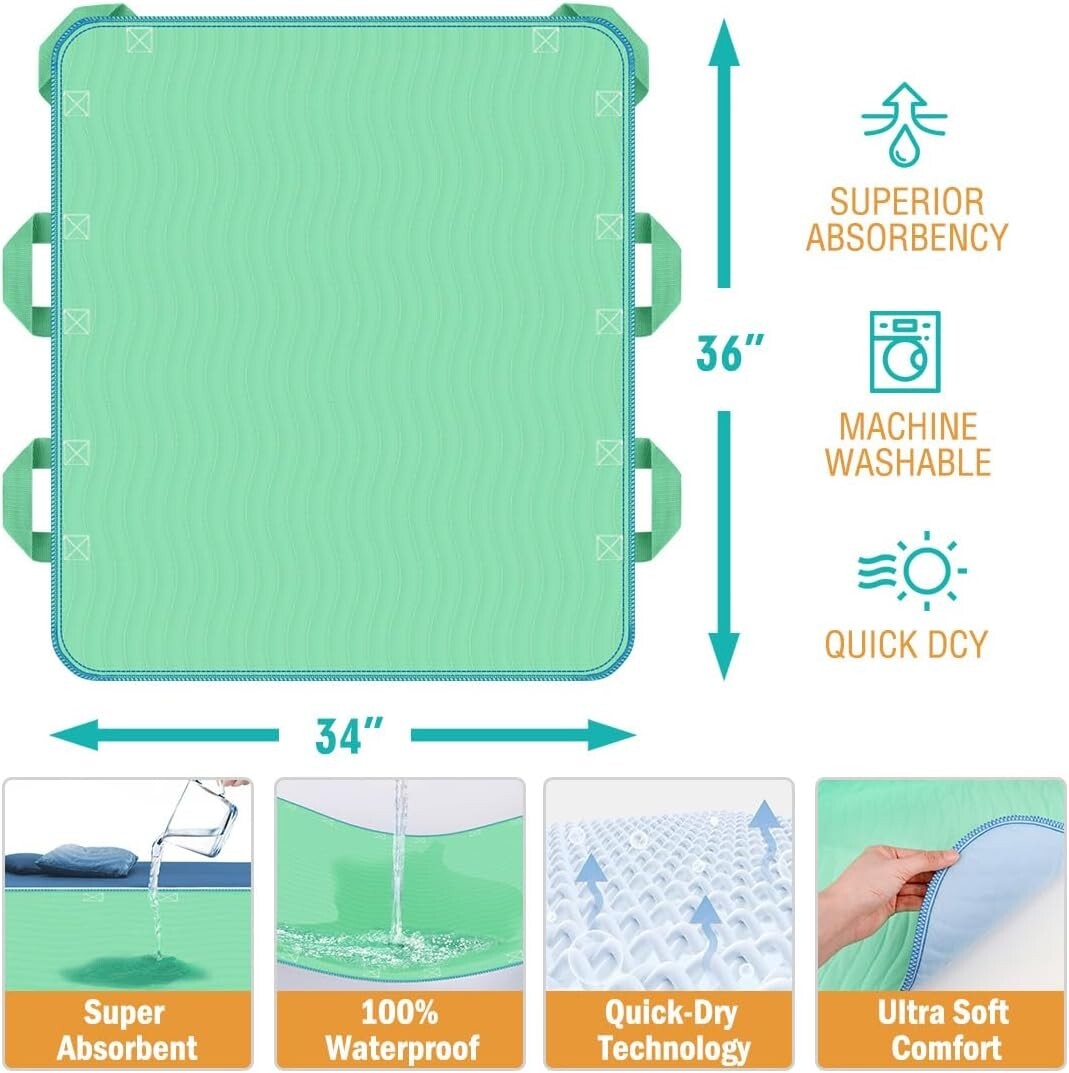 iCOVER Positioning Bed Moving Pad with Reinforced Handles,Waterproof & Reusable