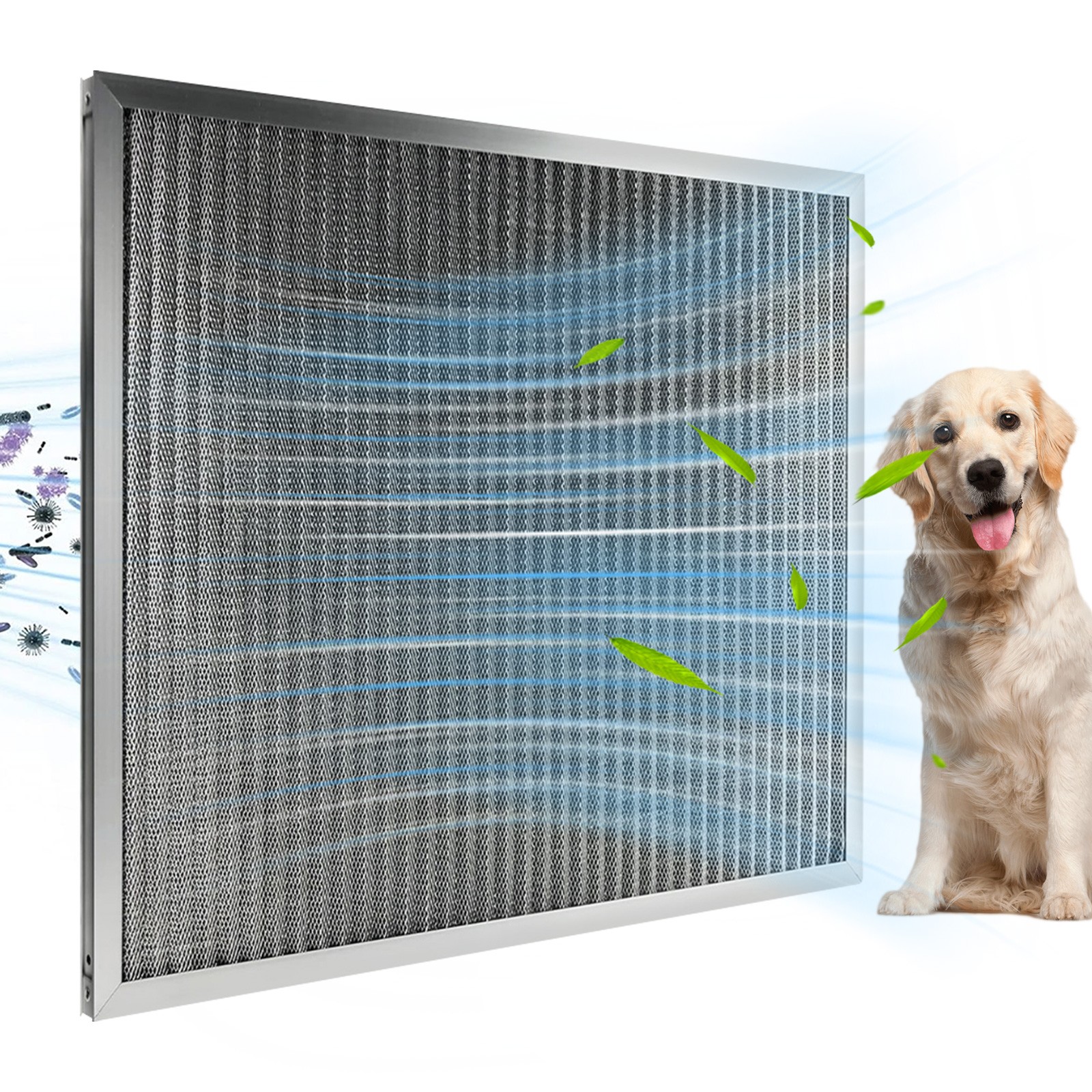 Aluminum Electrostatic Furnace Air Filter Replacement Panel for Home Office