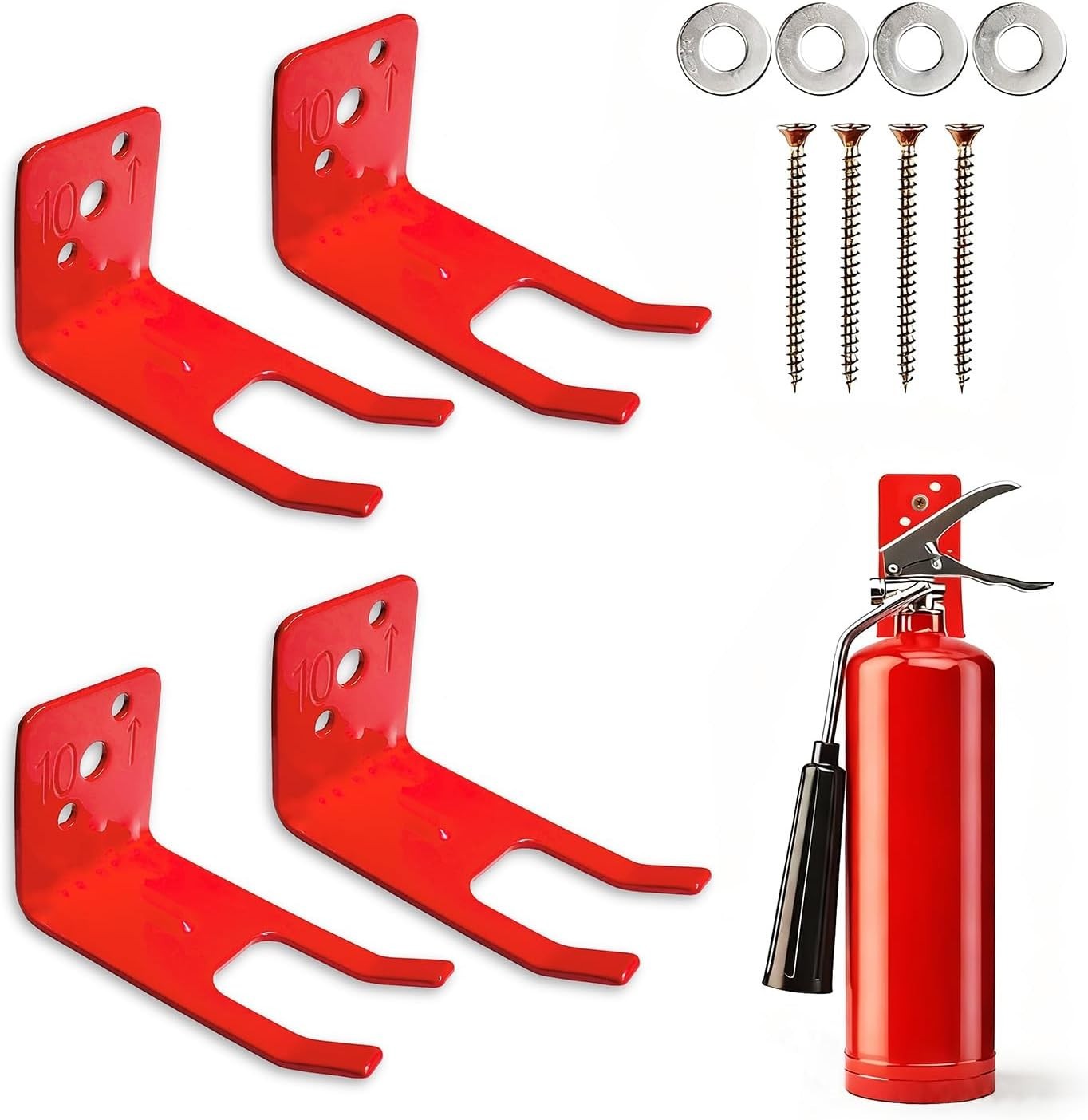 Fire Extinguisher Mounts Brackets 4 Pack Wall Hook Holder 10 lb Hanger