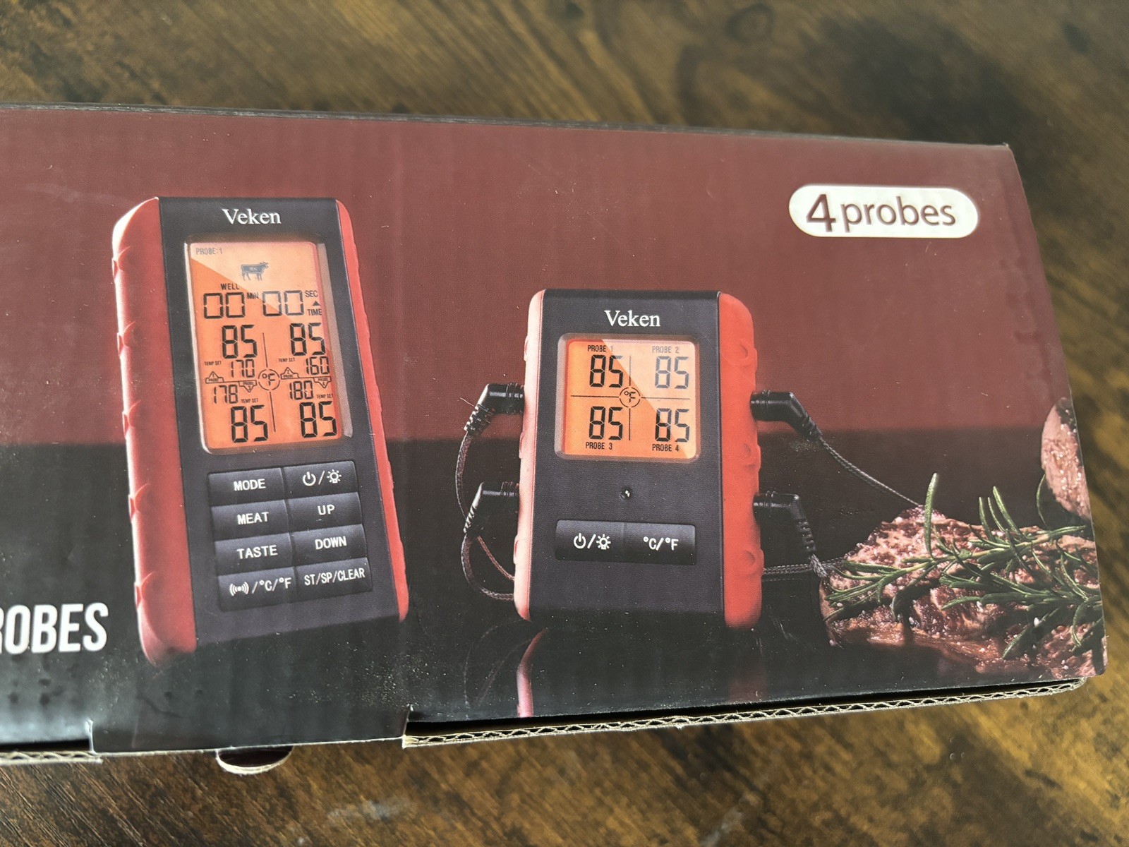 Veken Remote Wireless BBQ & Meat Thermometer 4 Probes