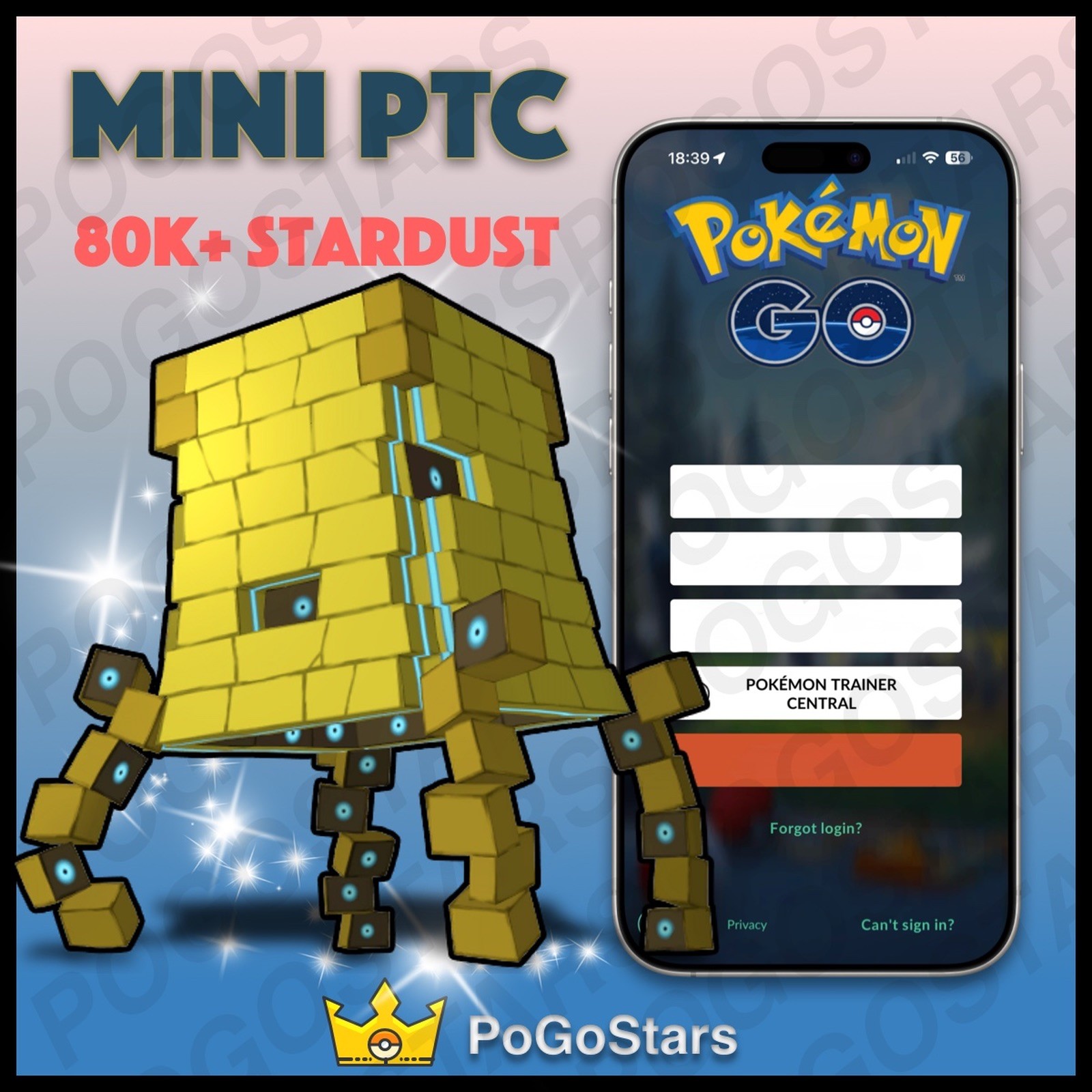 Pokémon PTC Go - Shiny Stakataka - 80K Stardust✨Read Description✨