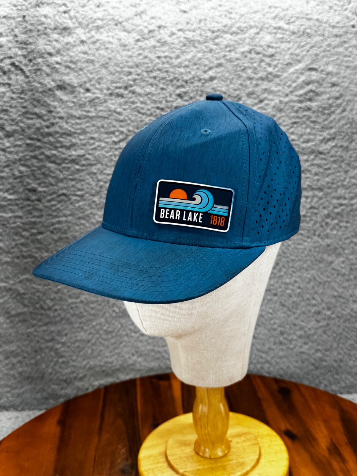 Legacy Bear Lake 1818 Snapback Baseball Hat Cap Adjustable Breathable Blue