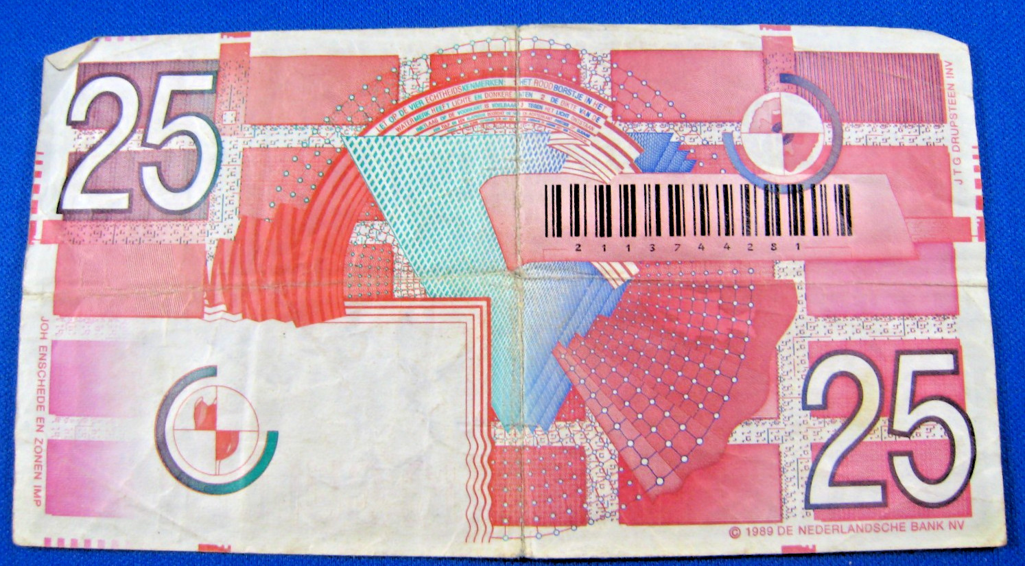 NETHERLANDS 1989 - 25G BANKNOTE