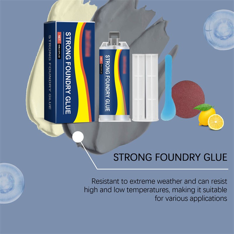 2 PACK Strong Foundry Glue,Metal Repair Glue, AB Metal Glue Heary Duty Weld 85ml