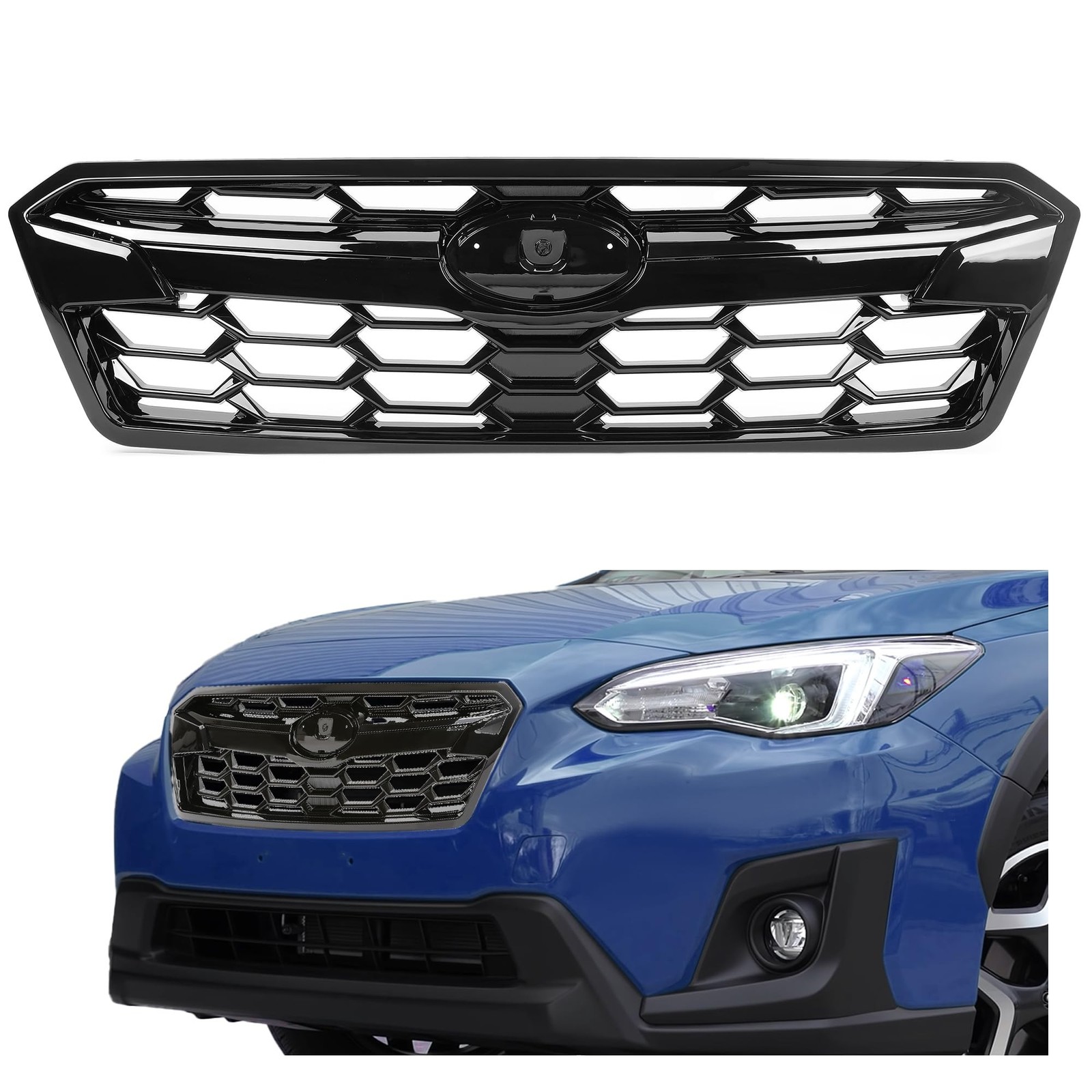 HECASA Front Upper Grille Assy Compatible with 2018-2020 Subaru Crosstrek Rep...
