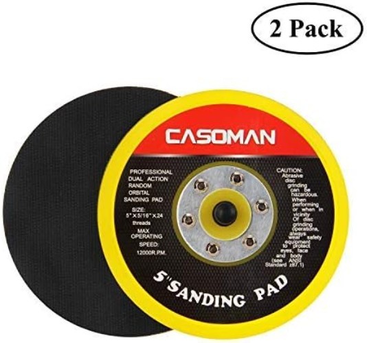 Versatile 5-Inch Orbital Sander Pads with Hook & Loop for Quick Changes - 2 Pack