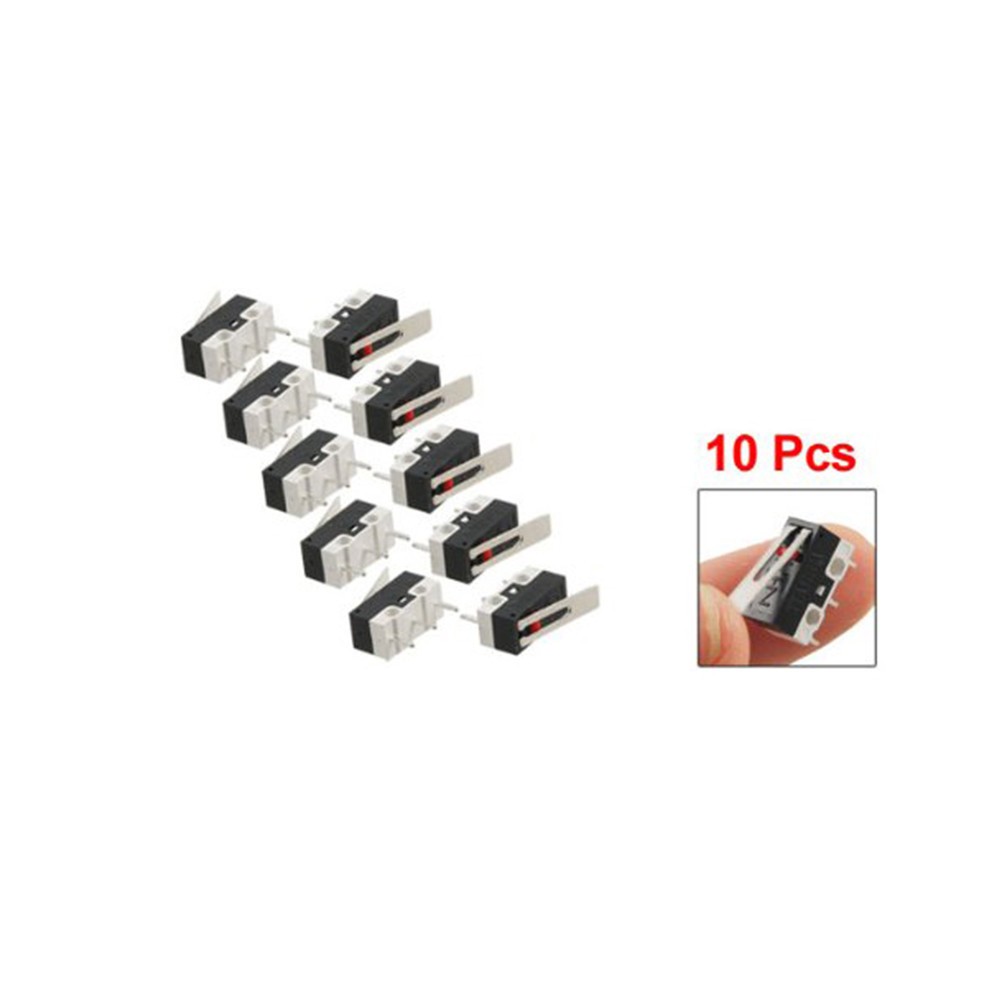 10Pcs Durable Plastic and Metal Micro Switch 3Pin Spdt for Electronic Use Multi
