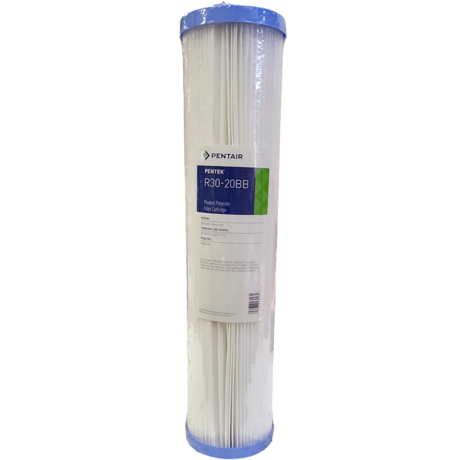 Pentek R30-20BB 30 Micron 20 x 4.5 Whole House Pleated Sediment Water Filter