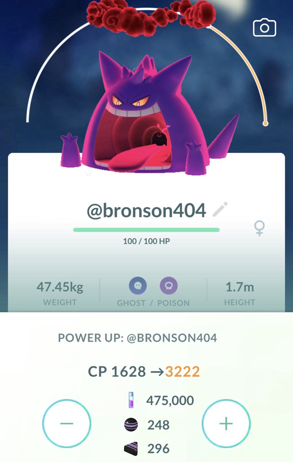 Gigantamax Gengar Level 50 Pokémon 3 Move