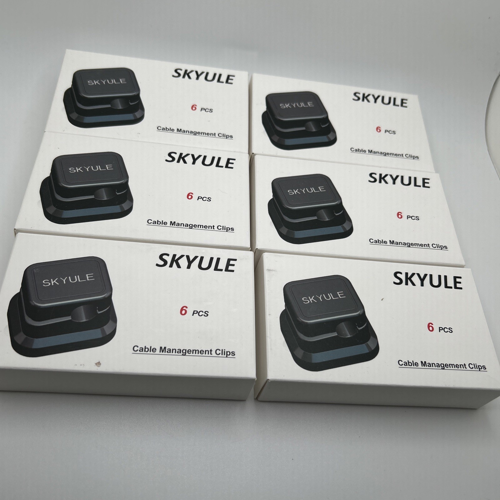 Skyule Cable Management Clips 36 Piece Lot White Reduce Wire Clutter 6 Pack New