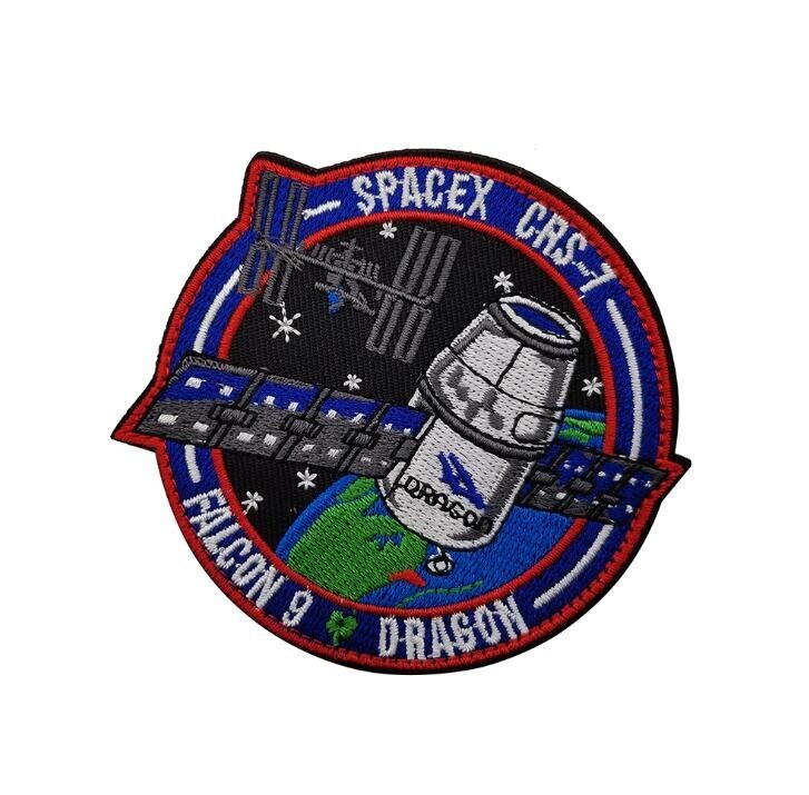 10PCS SPACEX FALCON-9 DRAGON F-9 CRS-5 SPACE FORCE EMBROIDERED HOOK&LOOP PATCH