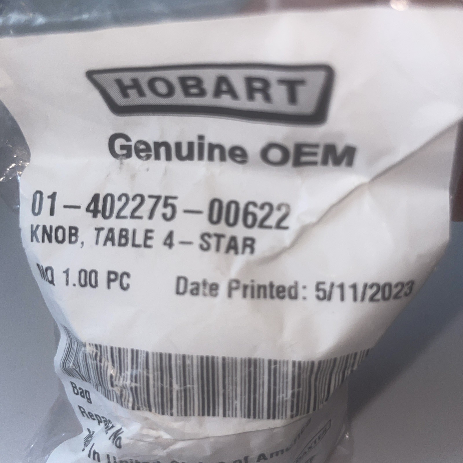 Berkel 01-402275-00622 KNOB, TABLE 4-STAR