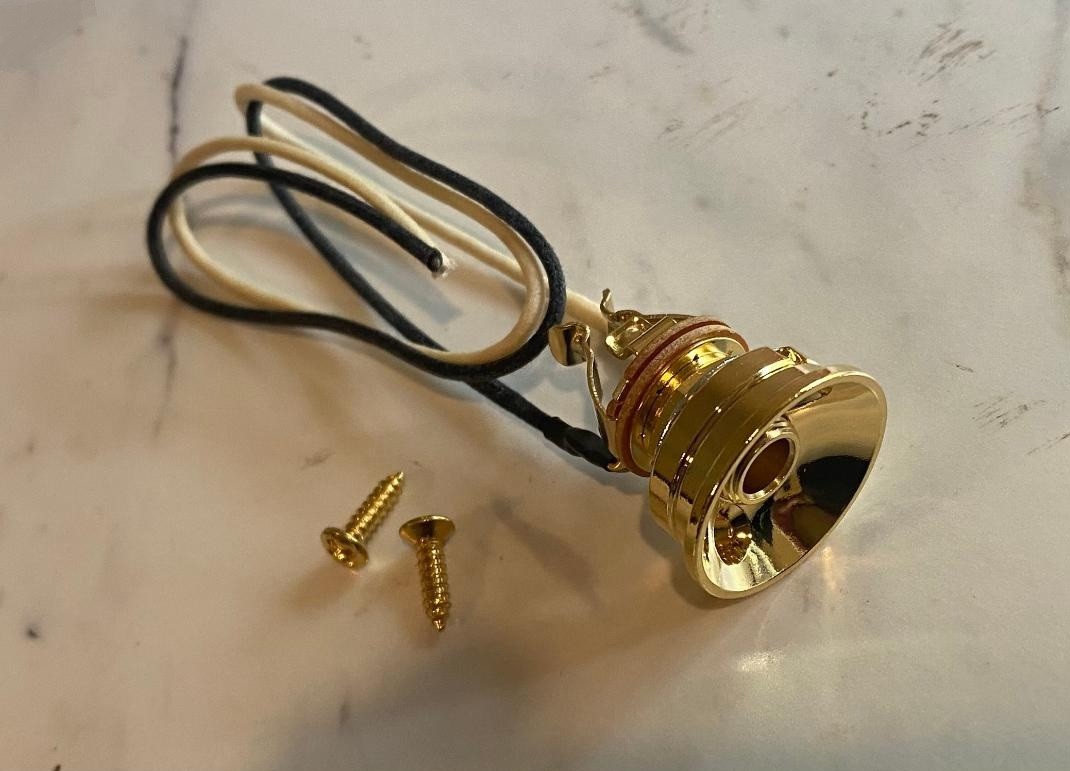 The Ultimate Input Jack & Mounting Plate "PURE TONE" GOLD for Fender Telecaster
