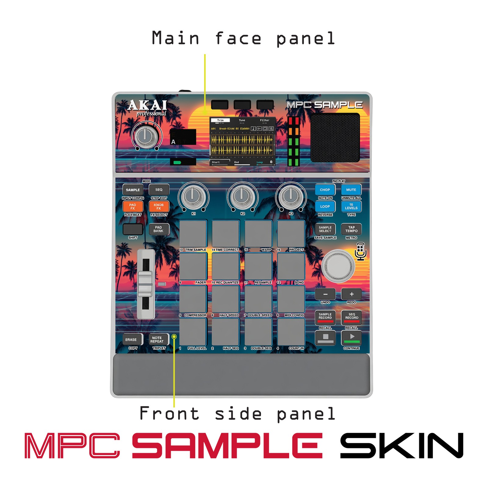 Akai MPC Sample Skin / Miami Sunset Wave